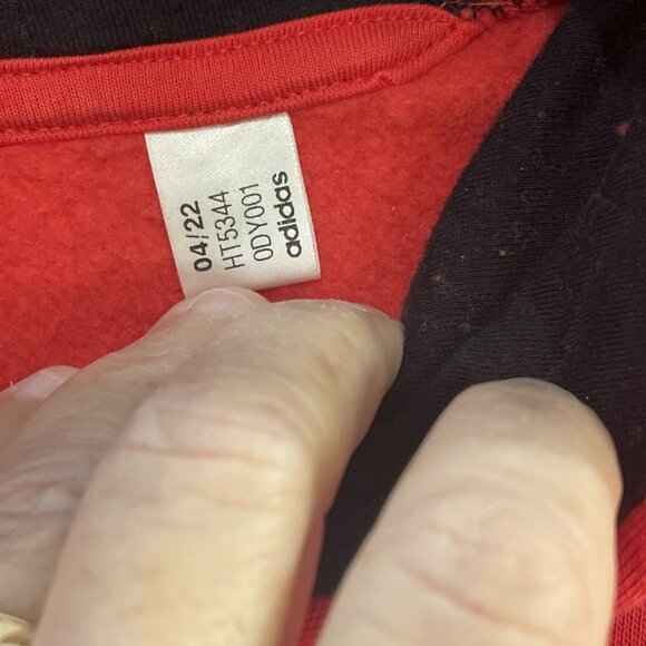 Adidas Patrick Mahomes Hoodie Mens Lg Red Sweatshirt Spell Out + Emblem‎ HT5344 - Picture 8 of 16